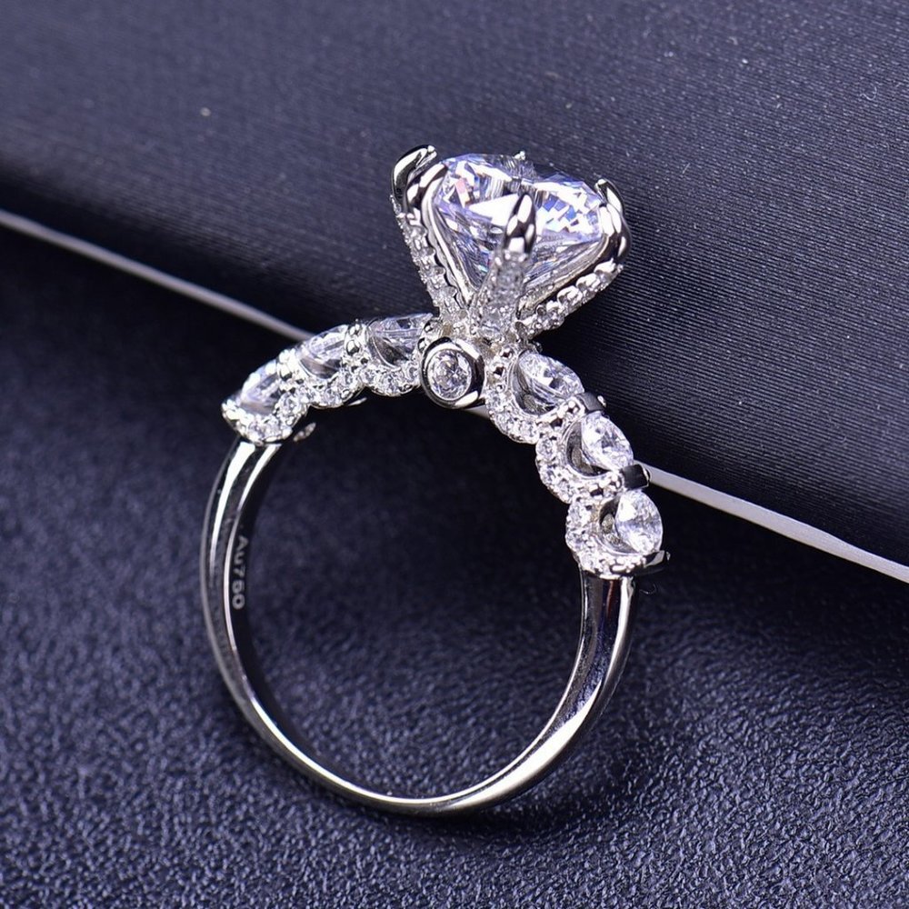 Certified 3ct. t.w. Moissanite Diamond Luxury Wedding Engagement Ring NEW - Picture 3 of 16